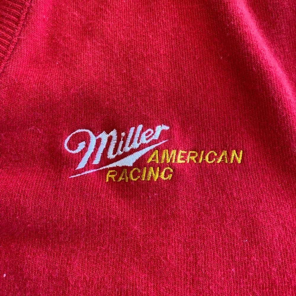 Vintage Miller American Racing V Neck Sweater, Red V Neck, Pullover Sweater, XL - Picture 7 of 12
